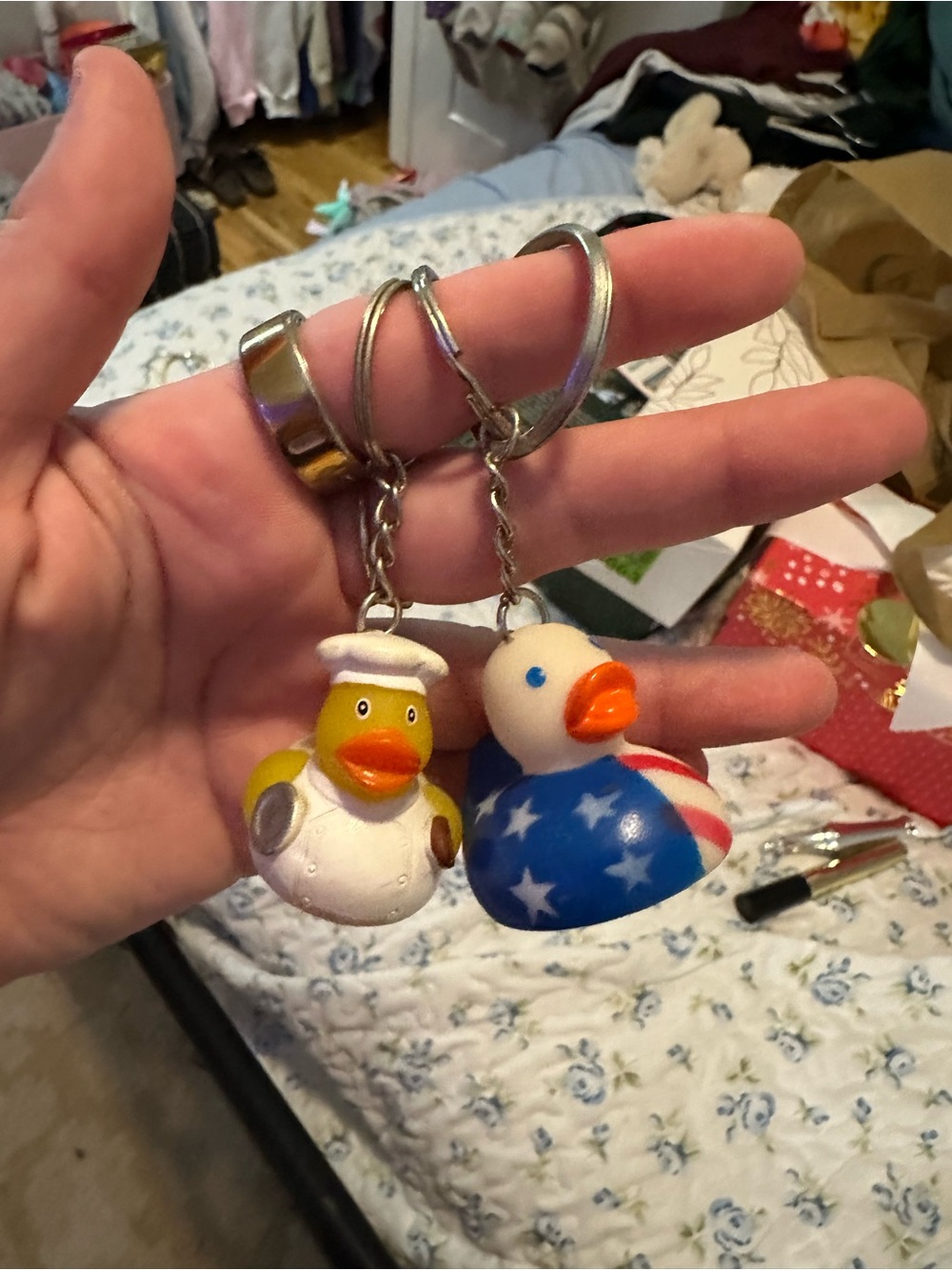 Patriotic and Sailor Rubber Duck Keychain Set